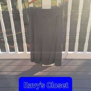 🍑 CURVY Women's Black & Grey Belted Houndstooth Skirt sz12